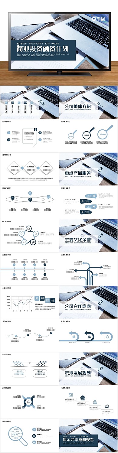 计划书创业商业投资融资计划PPT
