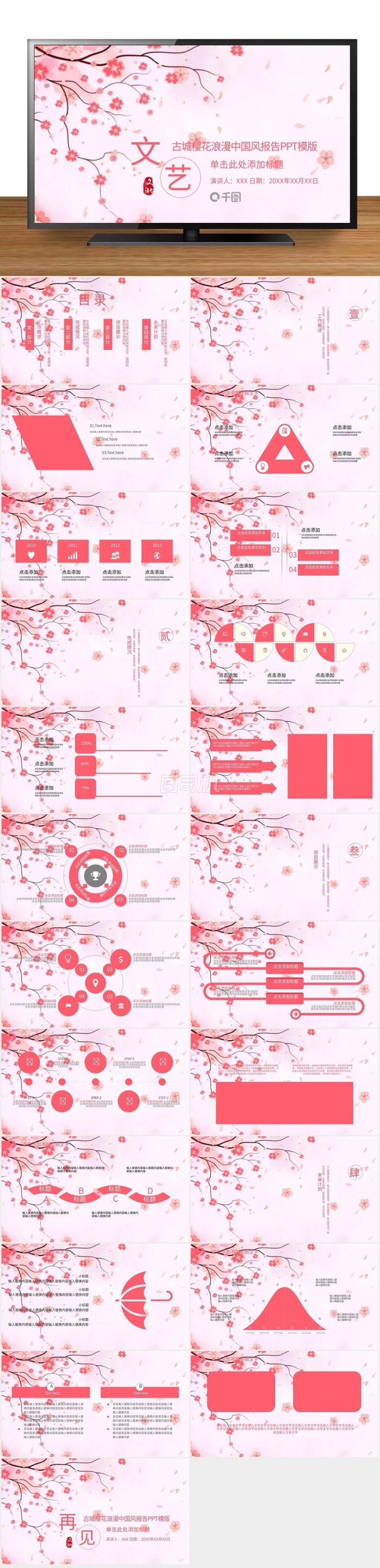 古城櫻花浪漫通用模版
