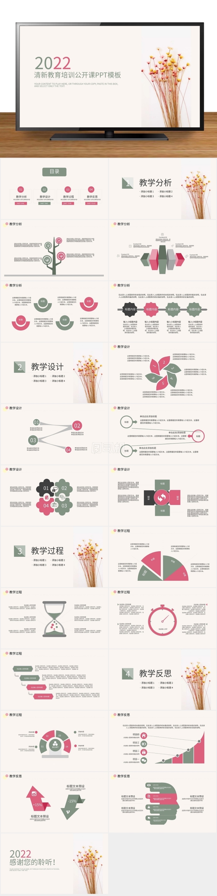 簡約清新教育培訓(xùn)教學(xué)設(shè)計(jì)公開課PPT模板