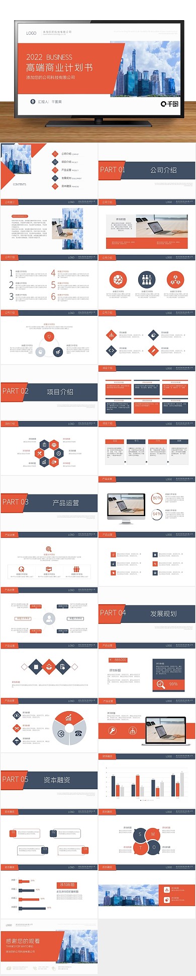 大气创意商业计划书项目介绍ppt
