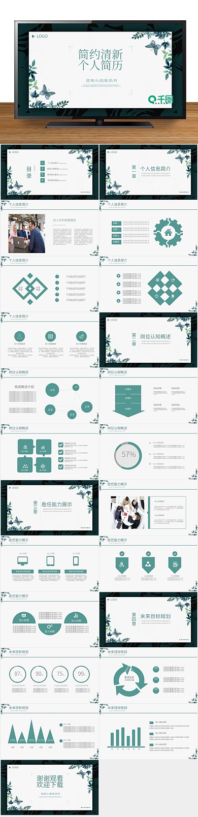 简历面试岗位竞聘通用ppt
