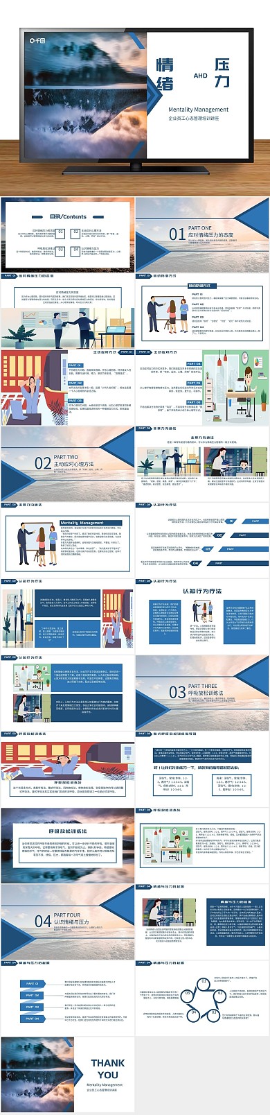 简约商务企业员工心态管理培训PPT

