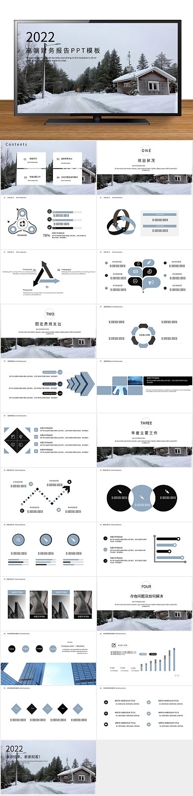 商务企业高端简约大气财务报告PPT
