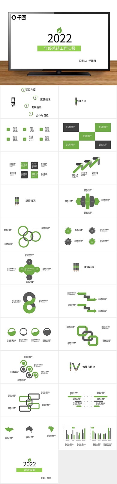 报告展示中工作总结汇报PPT

