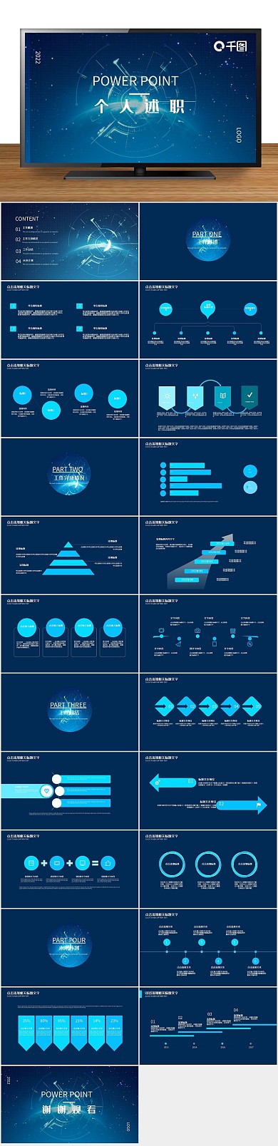 商业计划书43简约创意个人述职PPT
