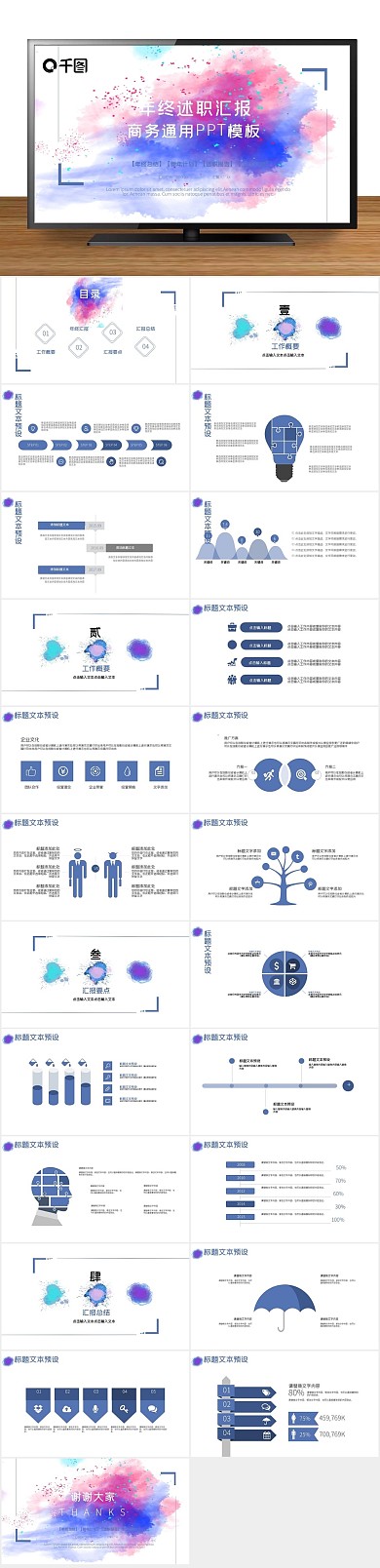 创意商业商务风年终述职PPT

