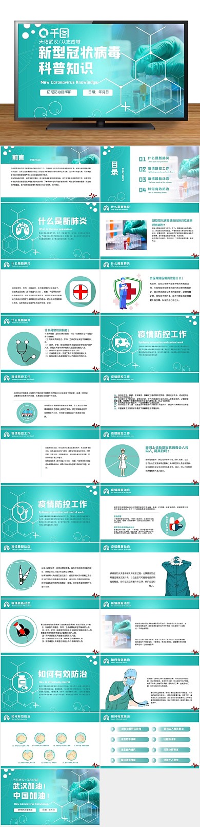 公益宣传冠状病毒科普知识PPT
