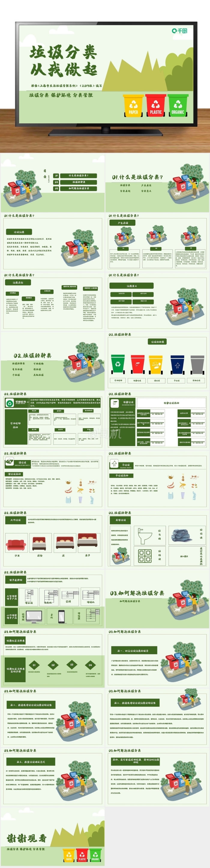 卡通垃圾分類從我做起培訓(xùn)課件PPT模板