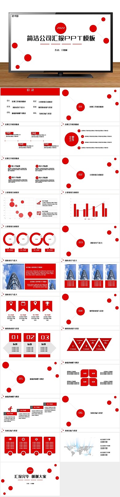 大气工作简洁公司汇报PPT工作汇报

