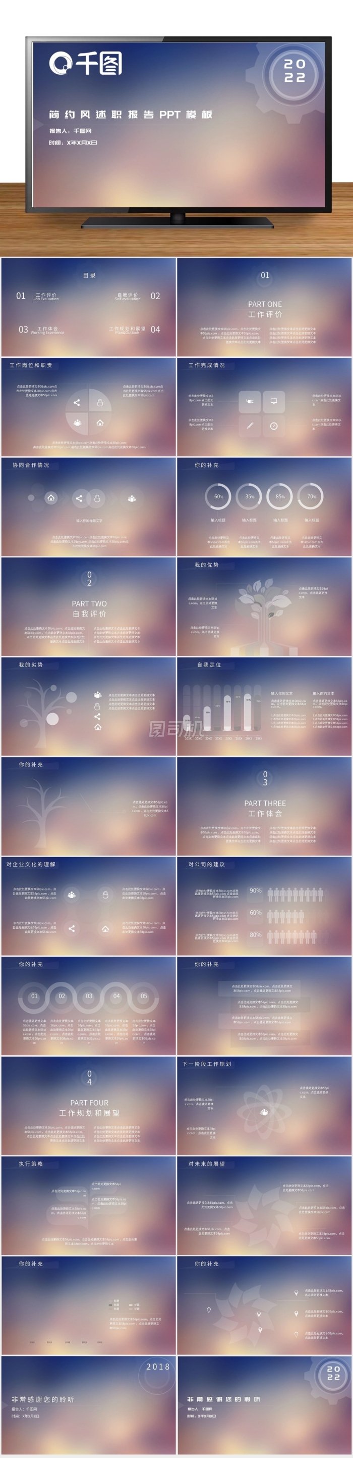 iOS風(fēng)簡(jiǎn)約述職報(bào)告PPT模板