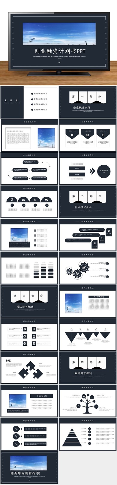计划商业创业融资计划书通用PPT
