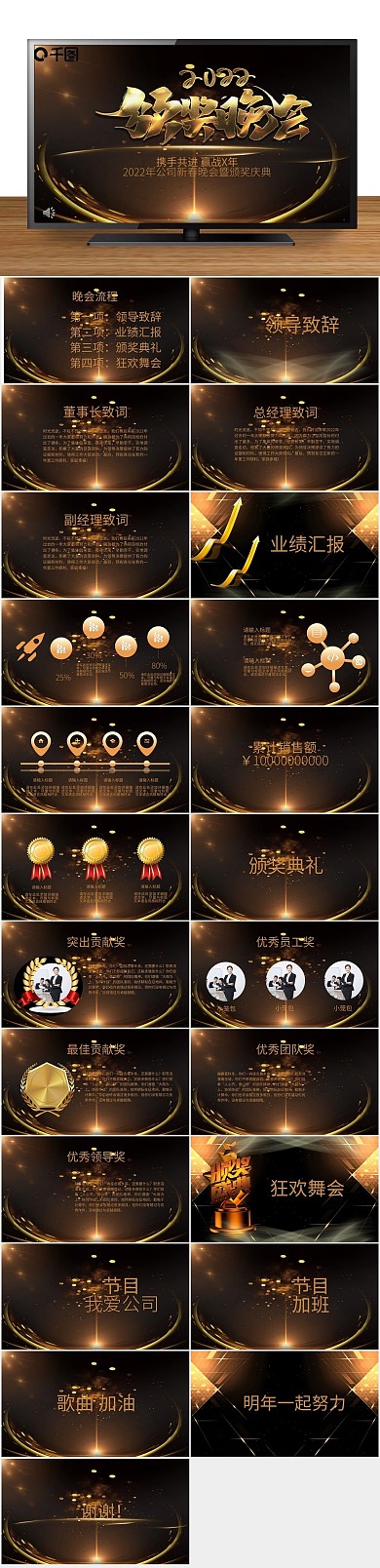 公司企业2022颁奖晚会年会PPT
