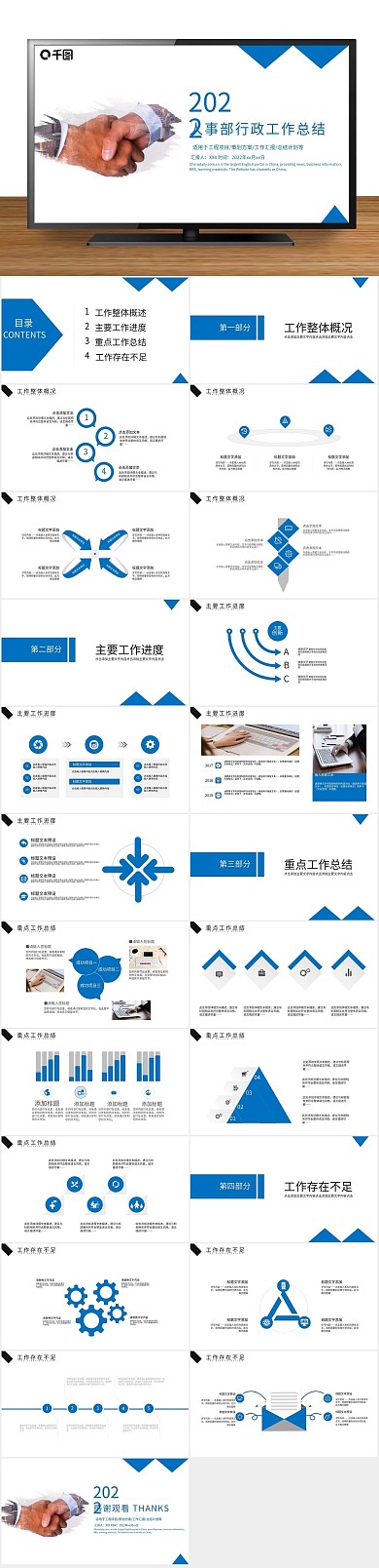 创意商业人事部行政工作总结PPT
