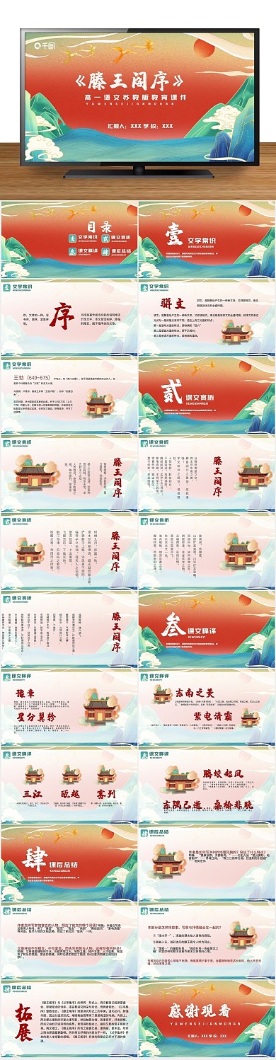 培训学生高一滕王阁序教育课件

