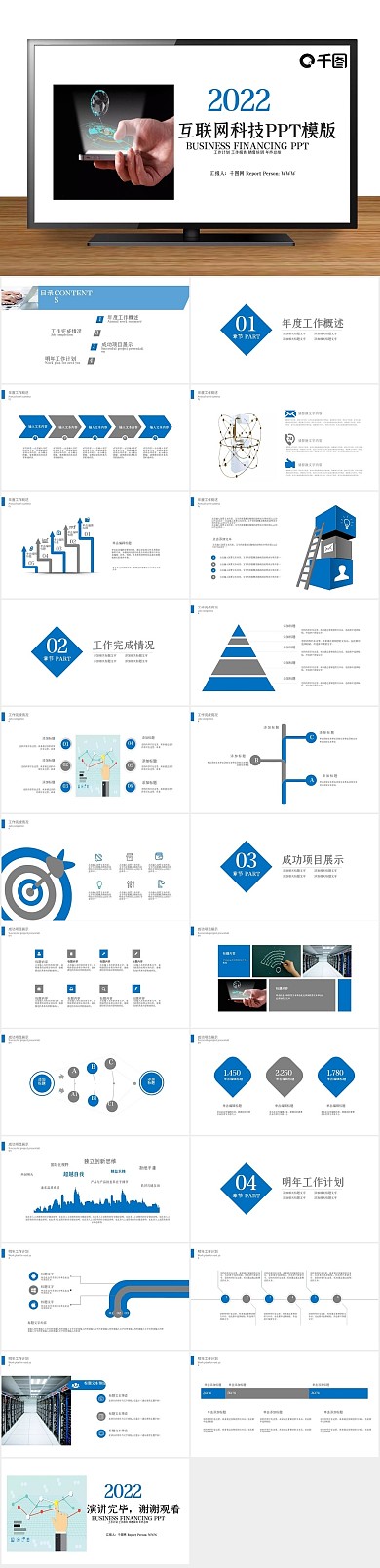 介绍计算科技互联网工作总结ppt

