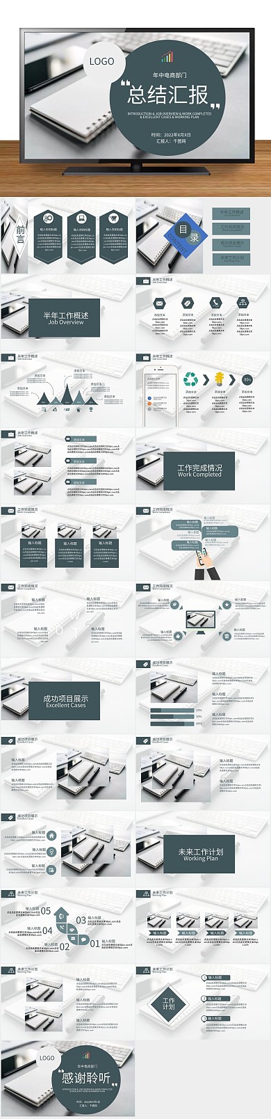 总结工作汇报电商部门年终总结PPT
