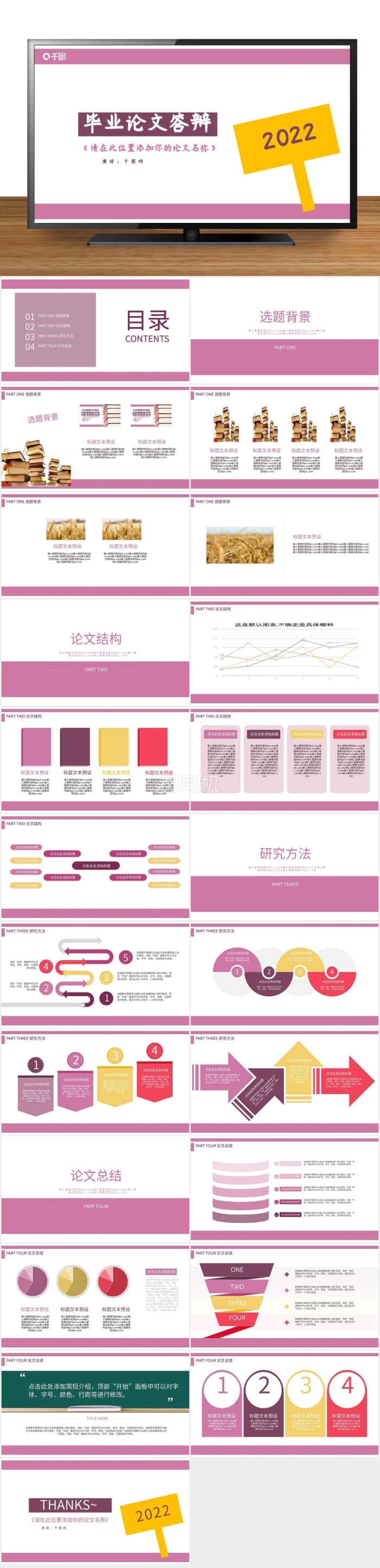 清新簡約畢業(yè)論文答辯PPT