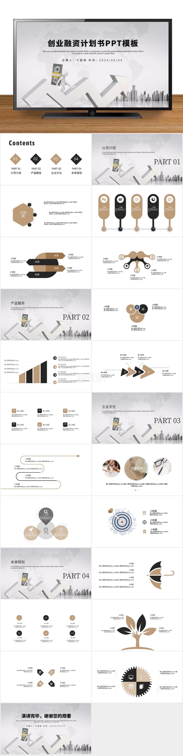 時尚大氣創(chuàng)業(yè)商業(yè)計劃書PPT模板