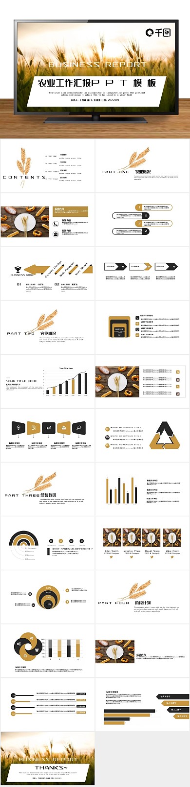 工作总结报告农业工作汇报PPT
