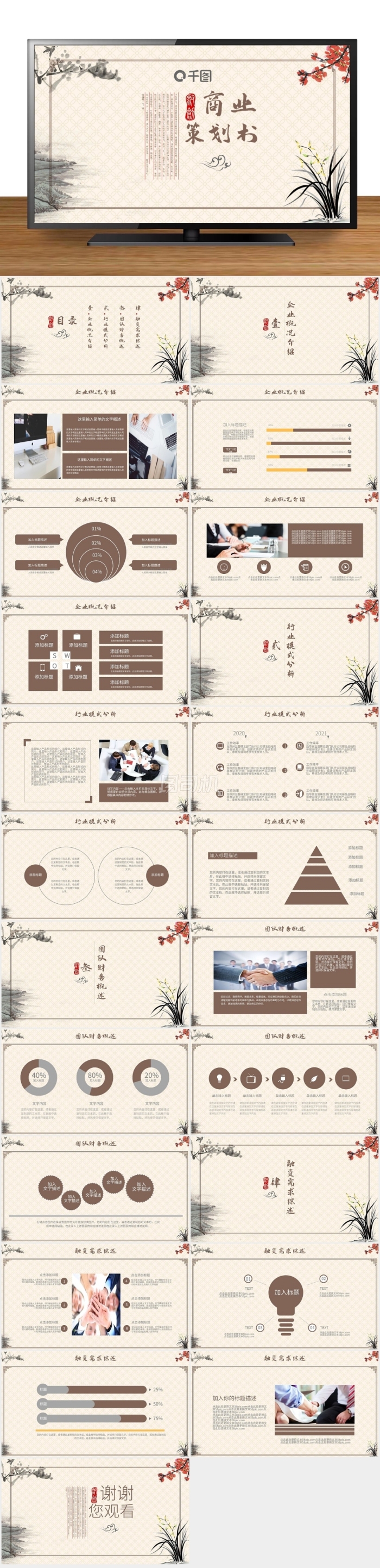 古典商業(yè)計(jì)劃策劃書(shū)創(chuàng)業(yè)融資通用PPT模板