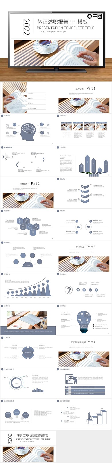 半年工作转正述职报告计划总结PPT
