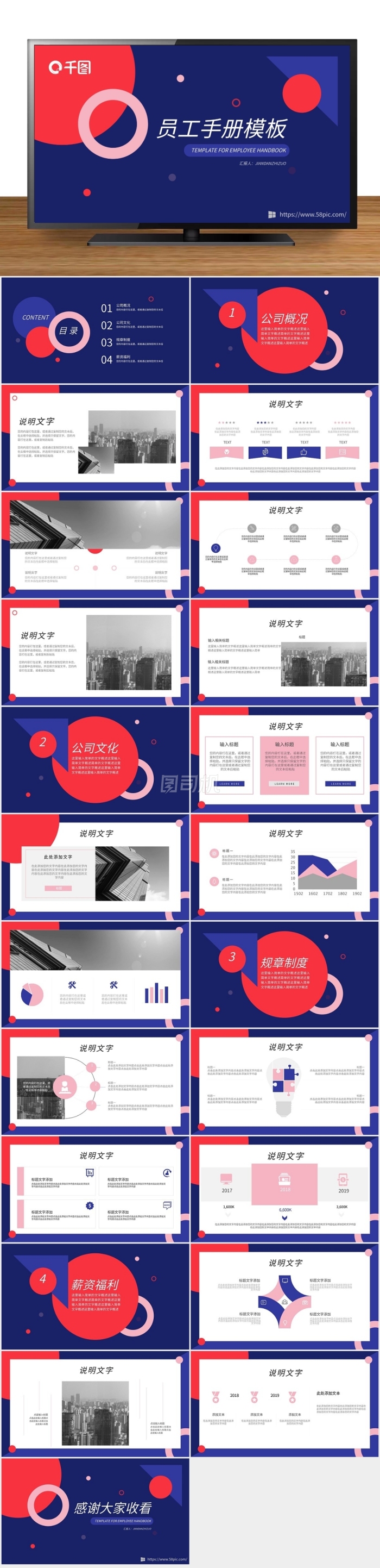 創(chuàng)意幾何新入職培訓員工手冊模板