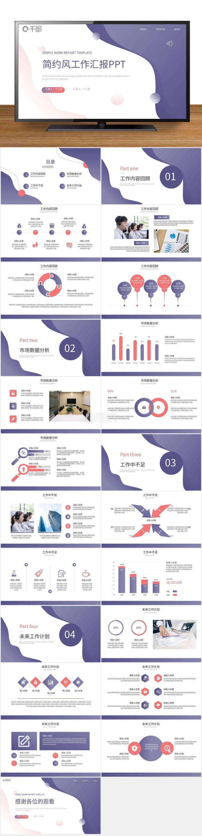 時(shí)尚簡(jiǎn)約風(fēng)工作匯報(bào)PPT
