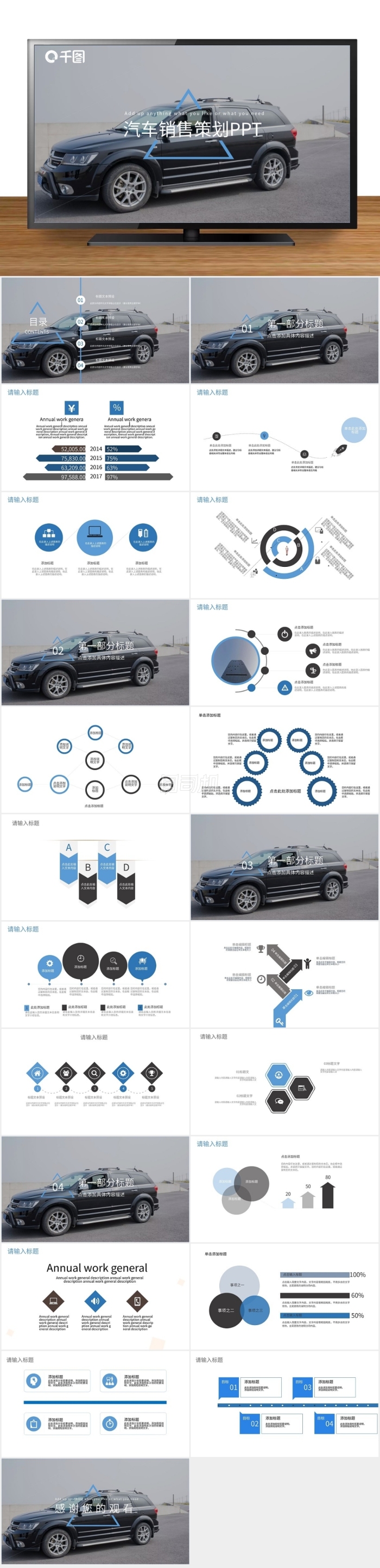 商務(wù)風(fēng)汽車銷售策劃通用PPT模板