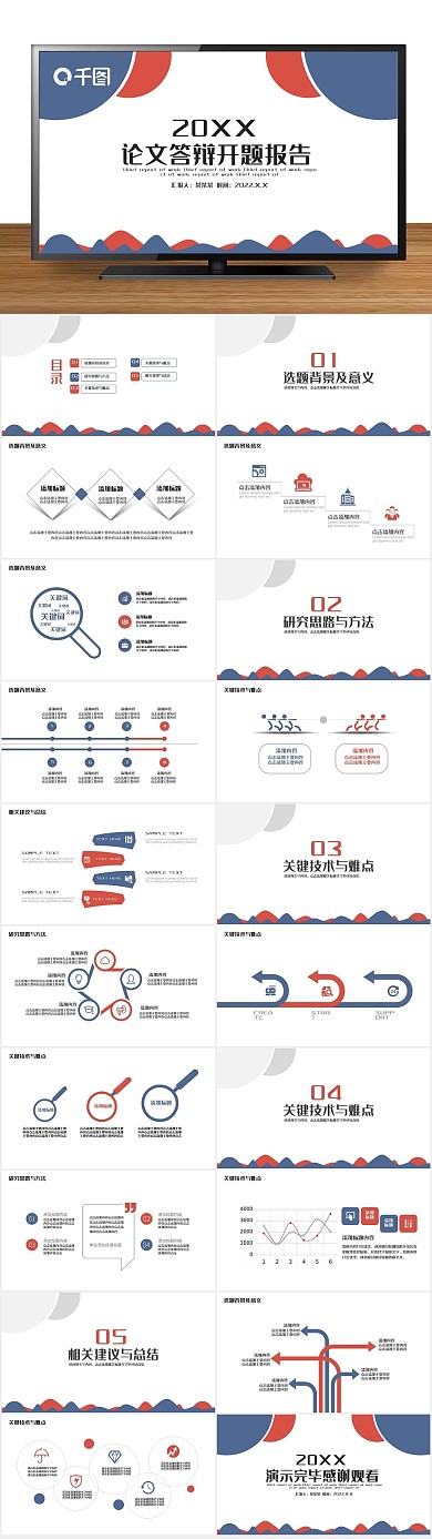毕业论文论文答辩开题报告PPT
