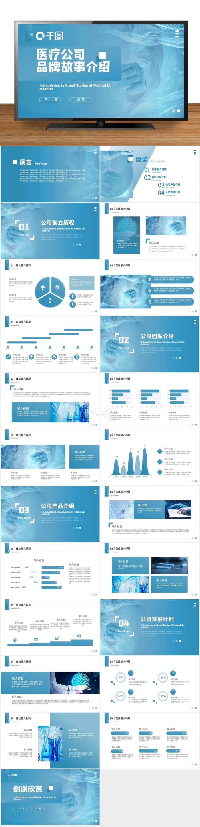 醫(yī)療公司介紹品牌故事ppt模板