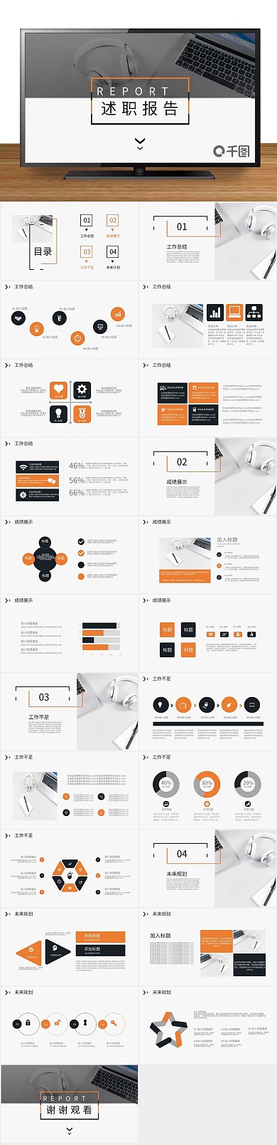 总结工作述职报告动态PPT
