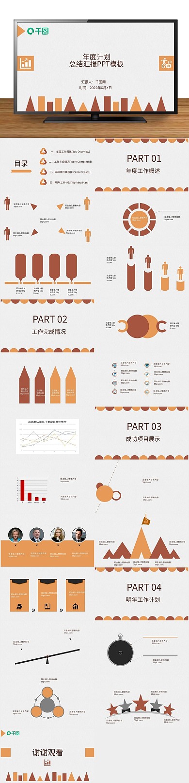 商务计划中工作总结汇报PPT
