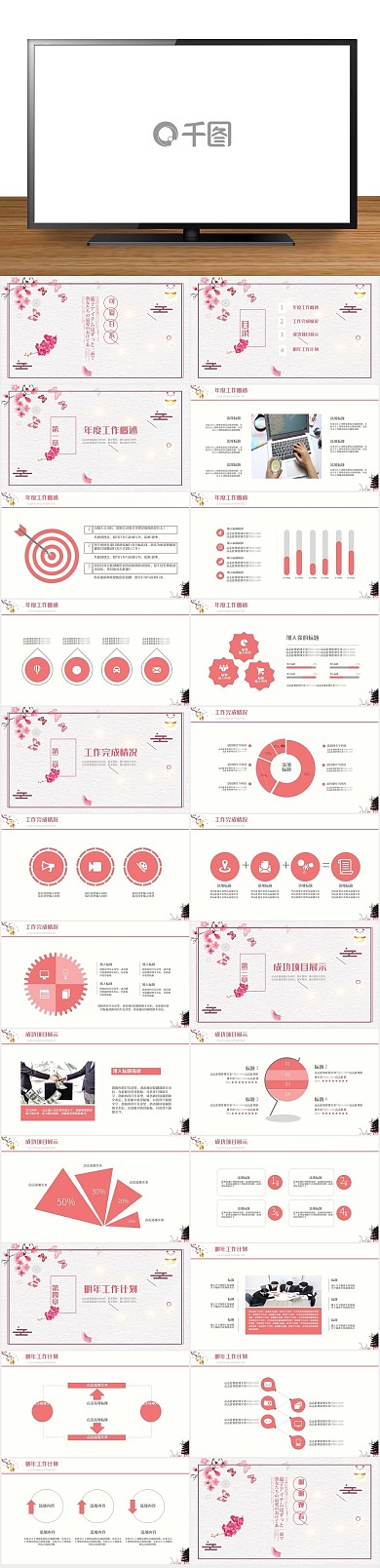 花卉述职工作汇报计划总结ppt
