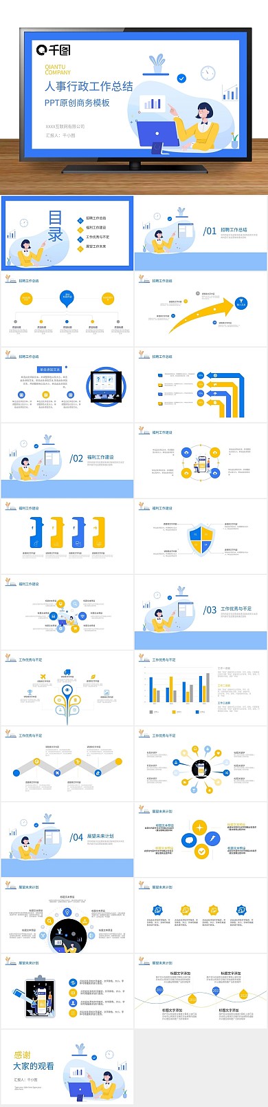 工作汇报简约总结述职商务风PPT
