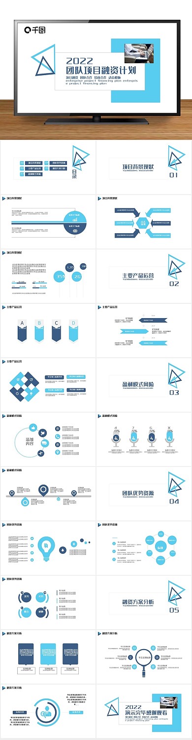 商业计划书团队项目融资计划PPT
