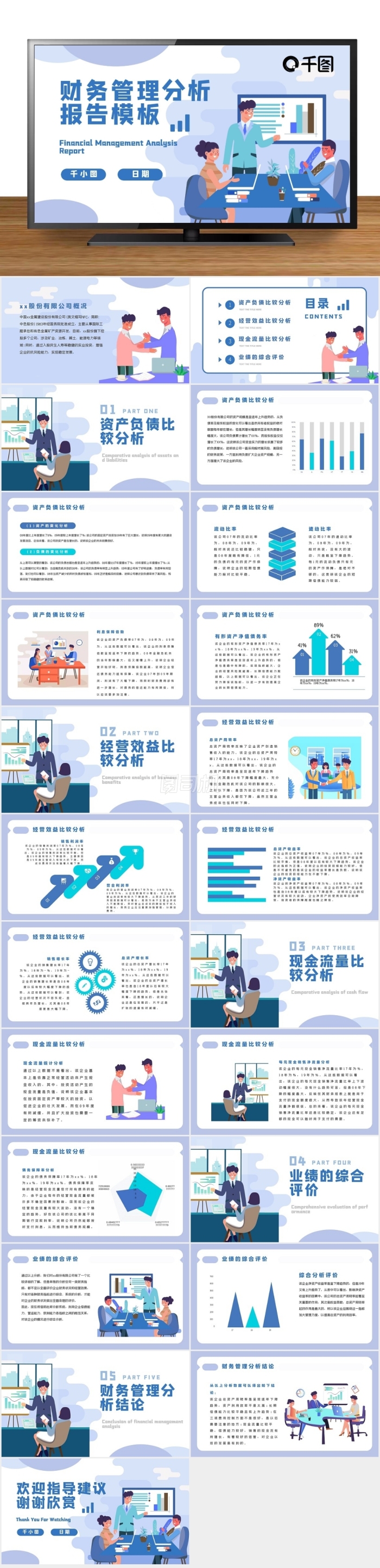 財(cái)務(wù)管理分析報(bào)告PPT模板