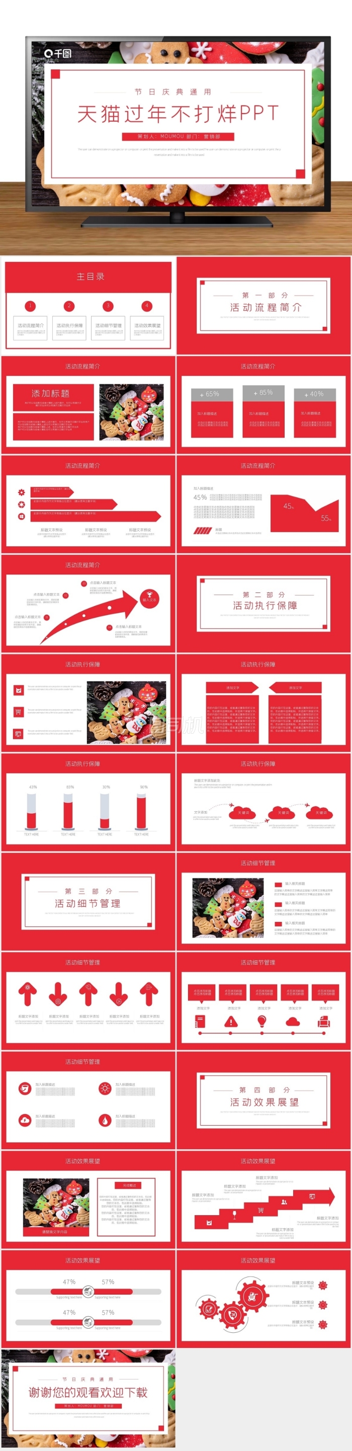 簡(jiǎn)約風(fēng)天貓過(guò)年不打烊活動(dòng)策劃PPT模板