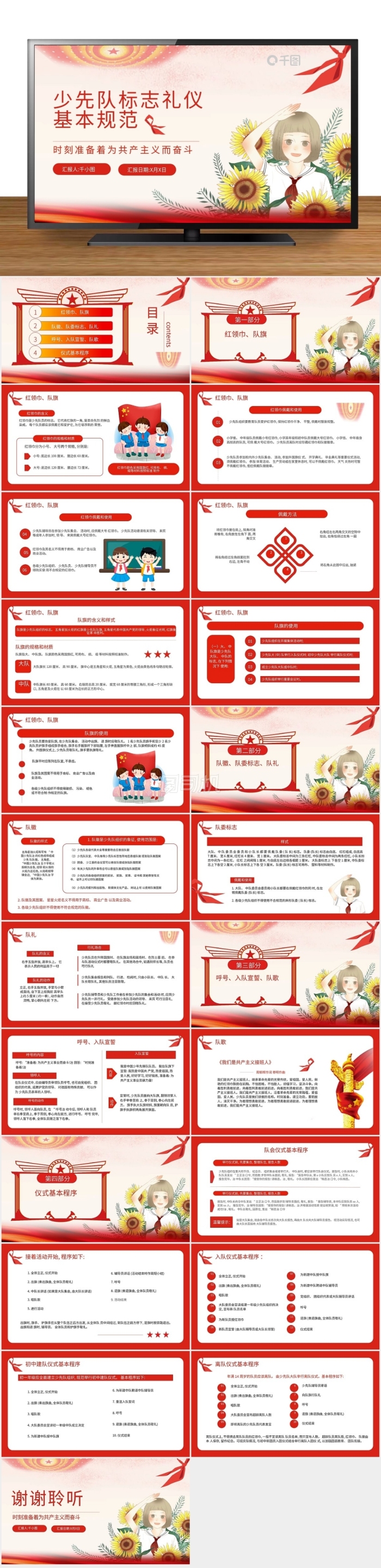 中國(guó)少先隊(duì)標(biāo)志禮儀基本規(guī)范PPT模板