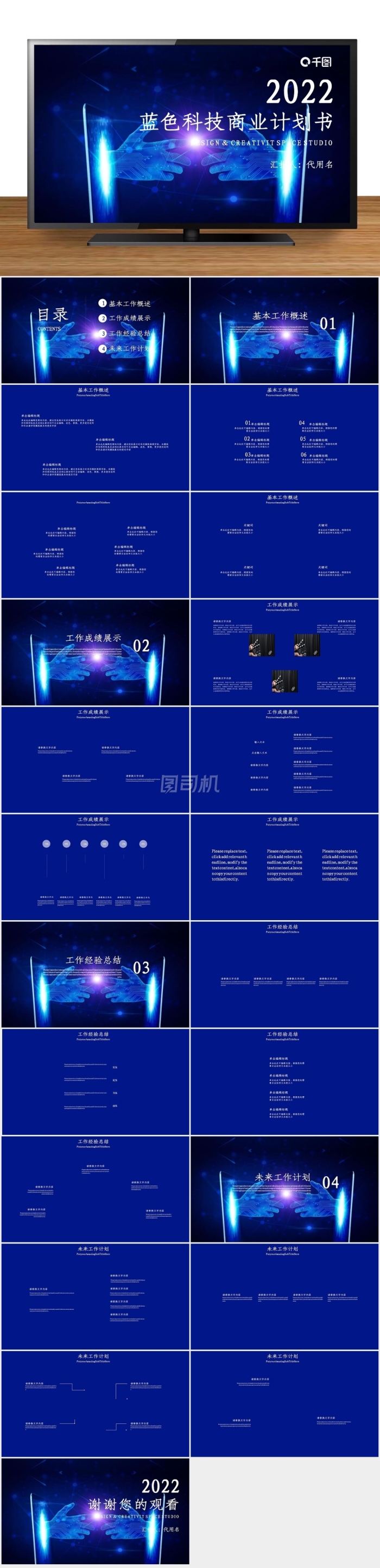 藍(lán)色科技商業(yè)計劃書項目策劃宣傳PPT模板