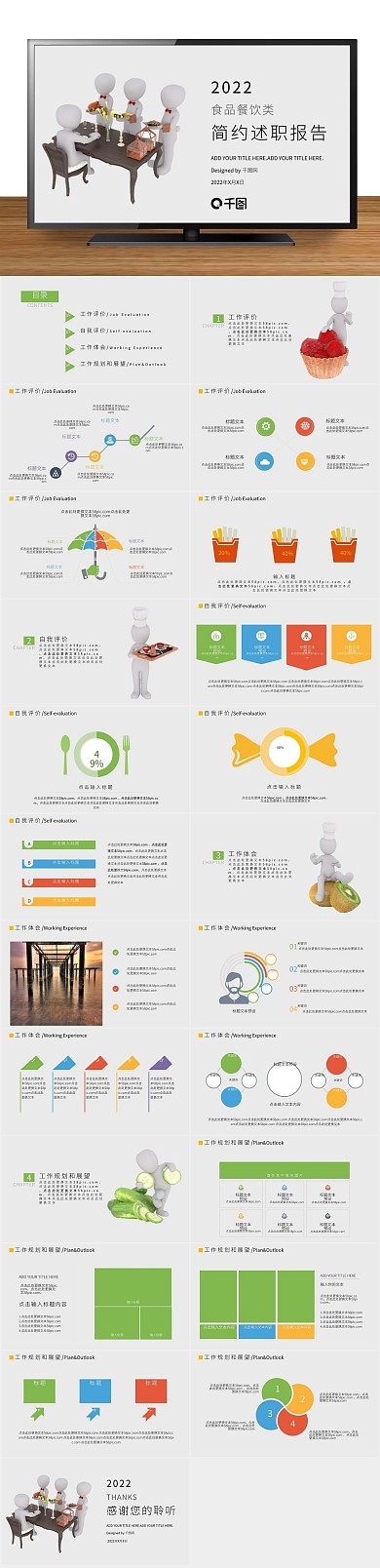 简约沉稳食品类述职报告ppt
