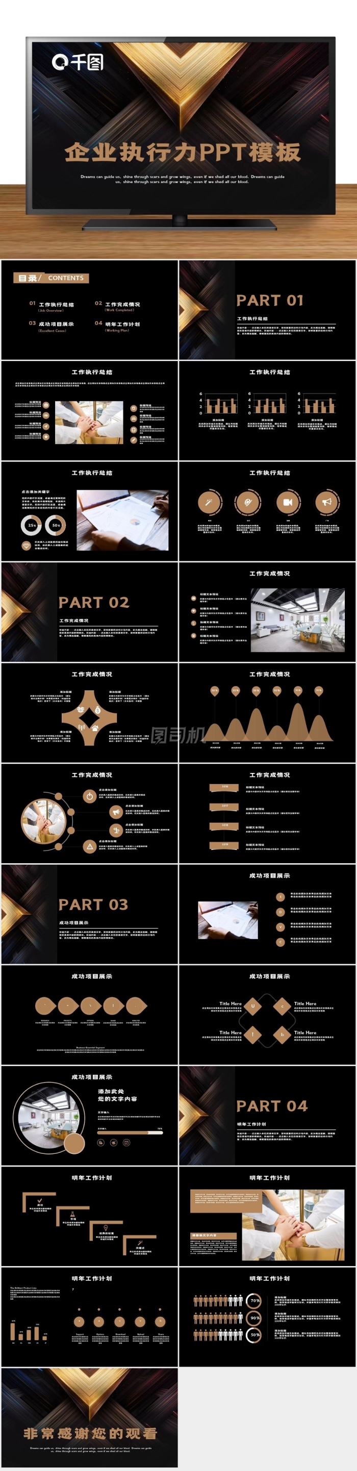 高端黑金商務(wù)風(fēng)企業(yè)執(zhí)行力PPT模板