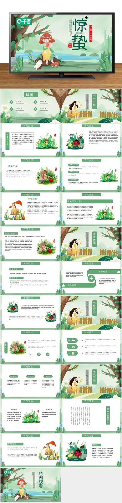 节气惊蛰气介绍PPT
