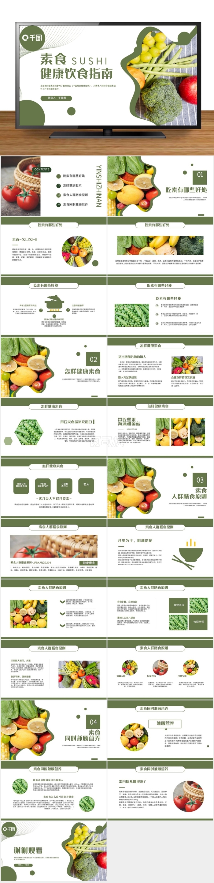 素食健康飲食指南ppt課件模板