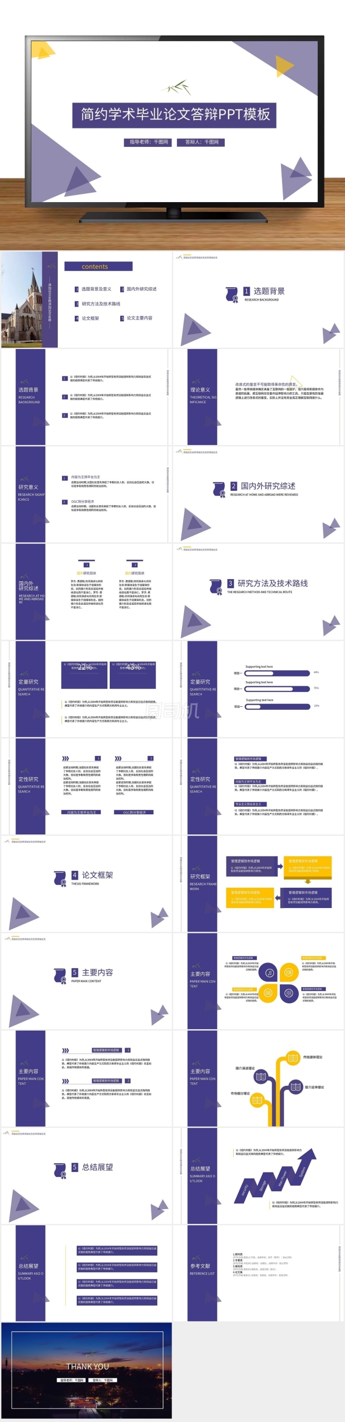 簡約學(xué)術(shù)大學(xué)畢業(yè)論文答辯PPT模板