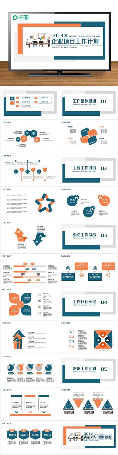 总结动态企业项目工作计划PPT
