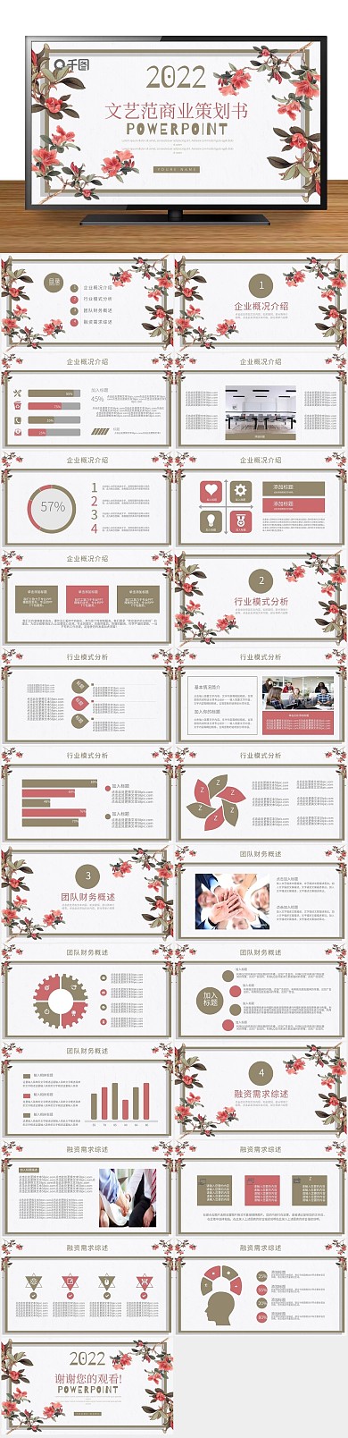 计划书计划风创业融资商业策划书PPT
