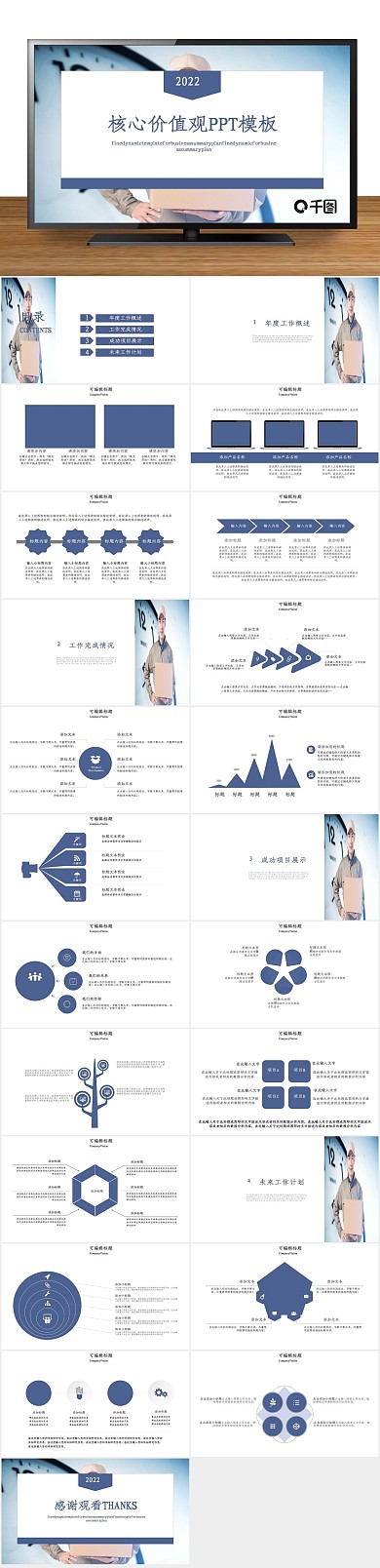 创意商业大气企业核心价值观PPT
