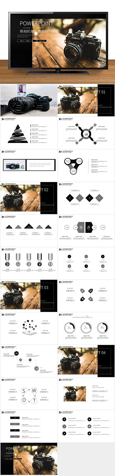 产品宣传相机行业新品发布PPT

