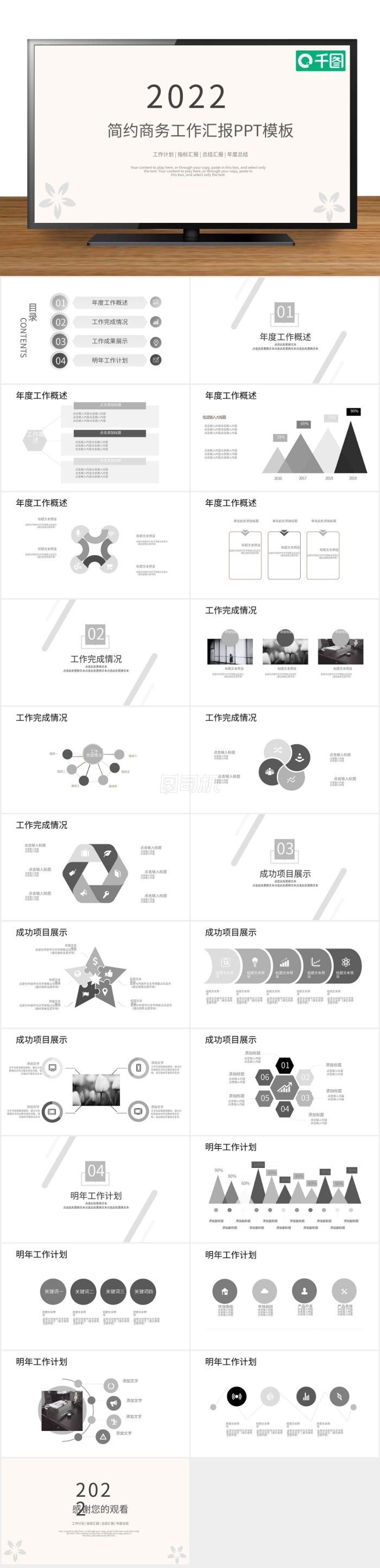 簡(jiǎn)約商務(wù)工作匯報(bào)PPT范文