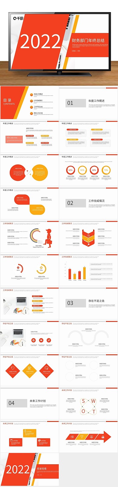 总结计划风财务部年终总结PPT
